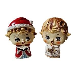 VTG 1950's Lipper & Mann Japan Ceramic Christmas Carolers Salt & Pepper Set